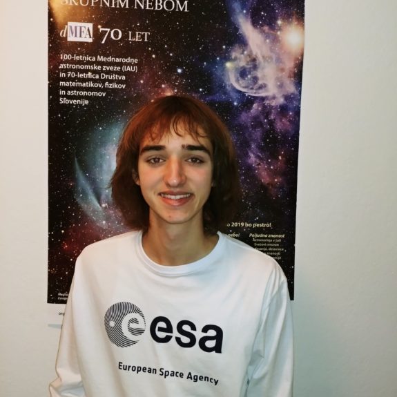 Jon Judež, dobitnik zlatega priznanja in 2. nagrade v znanju astronomije