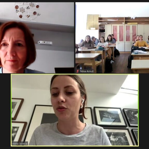 Pogovor z evropsko poslanko, posnetek zaslona: Nina Arnuš