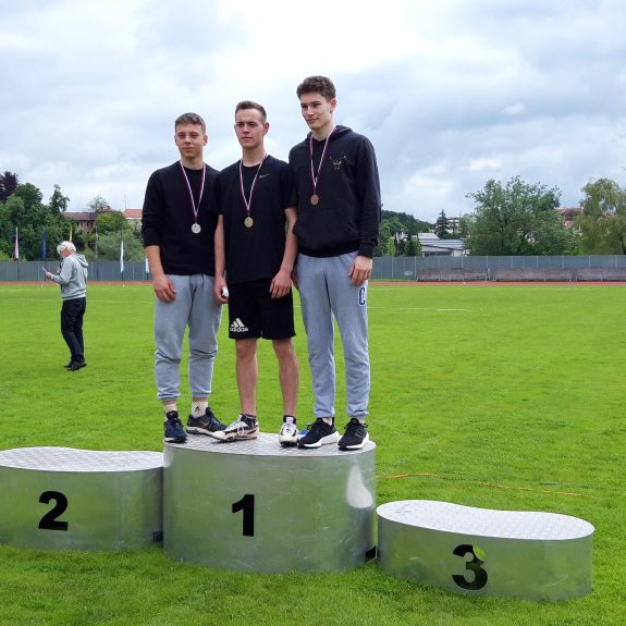 Najboljši trije v skoku v daljino, Jakob Kavšek - 3. mesto, foto: Jernej Cimperman