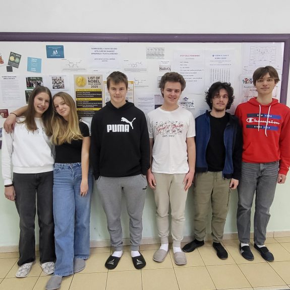 Dobitniki srebrnih in bronastih priznanj (iz leve proti desni: Manca, Špela, Mark, Matej, Žiga, Jurij), foto: Branka Klemenčič