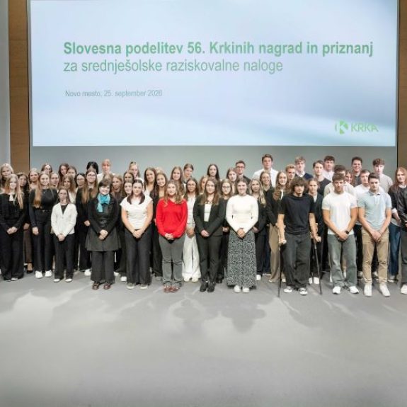 Prejemniki Krkinih priznanj in vodstvo, foto: Arhiv Krka d. d.